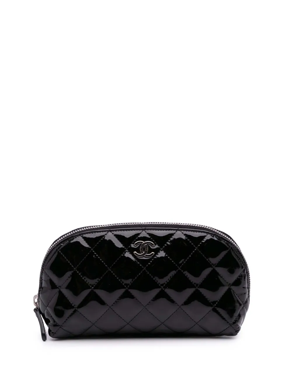 CHANEL Pre-Owned 2010-2011 CC Quilted Patent Cosmetic pouch | Black | Image 1