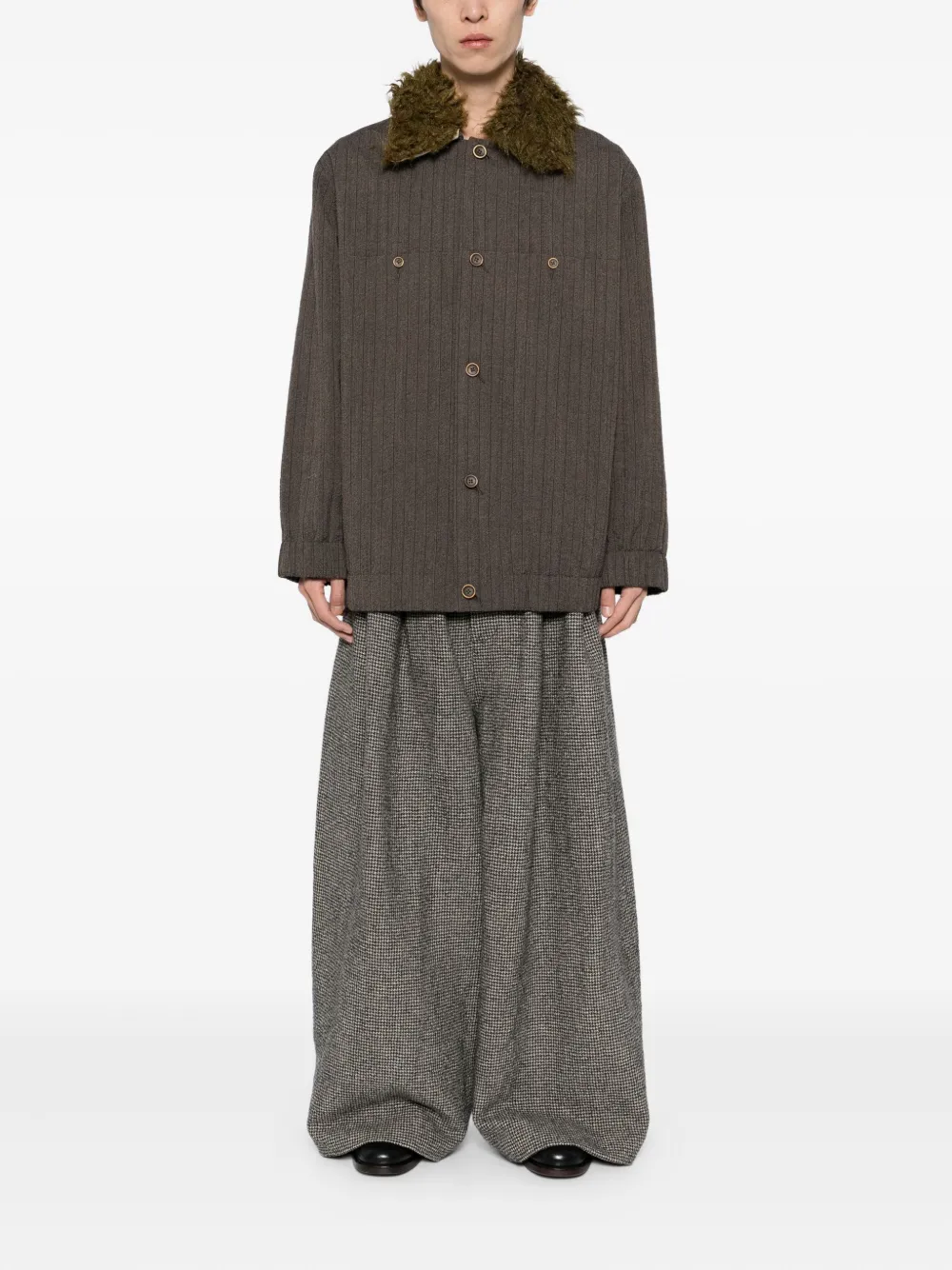 Uma Wang faux fur-trim shirt jacket | Shirt Jackets | Image 2
