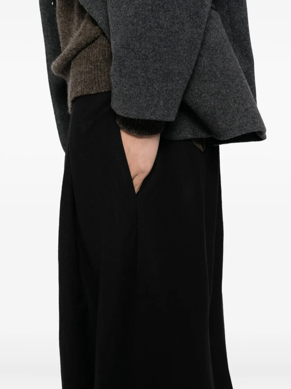 Uma Wang Geplooide broek met zak Zwart