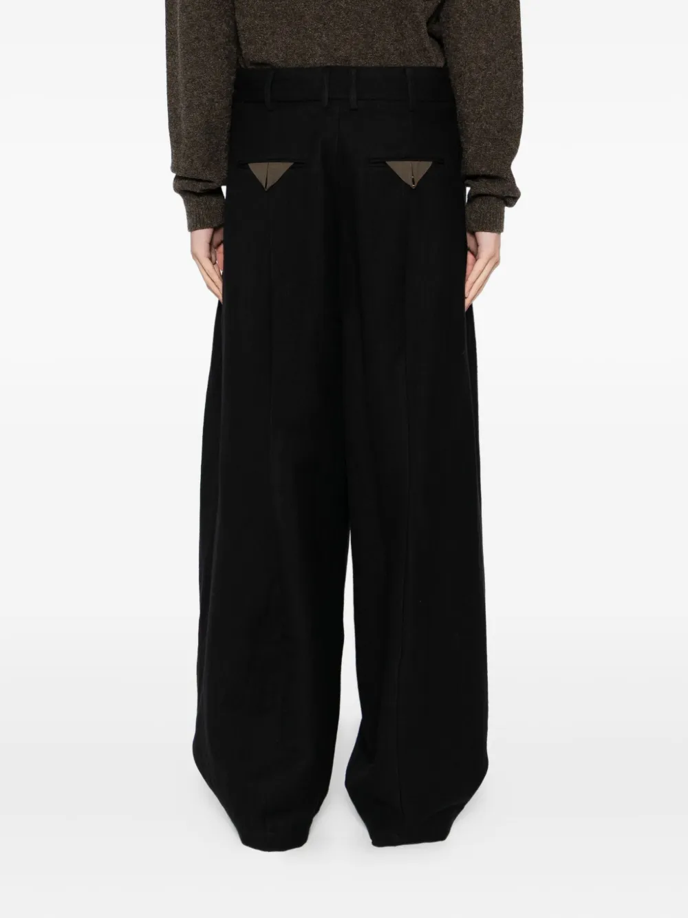 Uma Wang Geplooide broek met zak Zwart