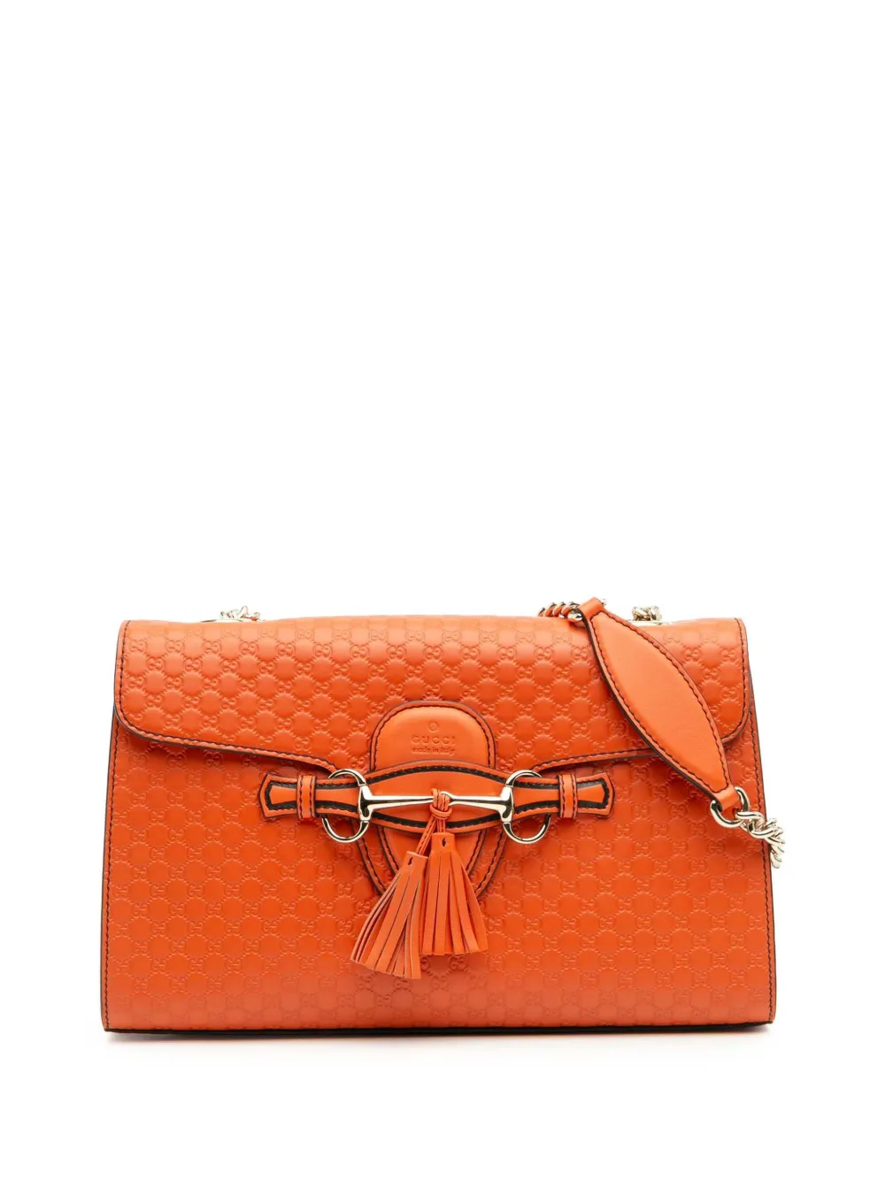 Gucci Pre-Owned 2016-2025 ミディアム マイクログッチシマ エミリー ショルダーバッグ - オレンジ Gucci Pre-Owned 2016-2025 ミディアム マイクログッチシマ エミリー ショルダーバッグ - オレンジ