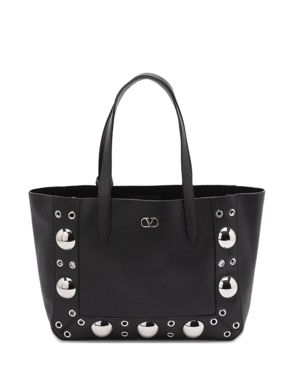 Valentino Garavani Nellcôte Leather Tote Bag in Black