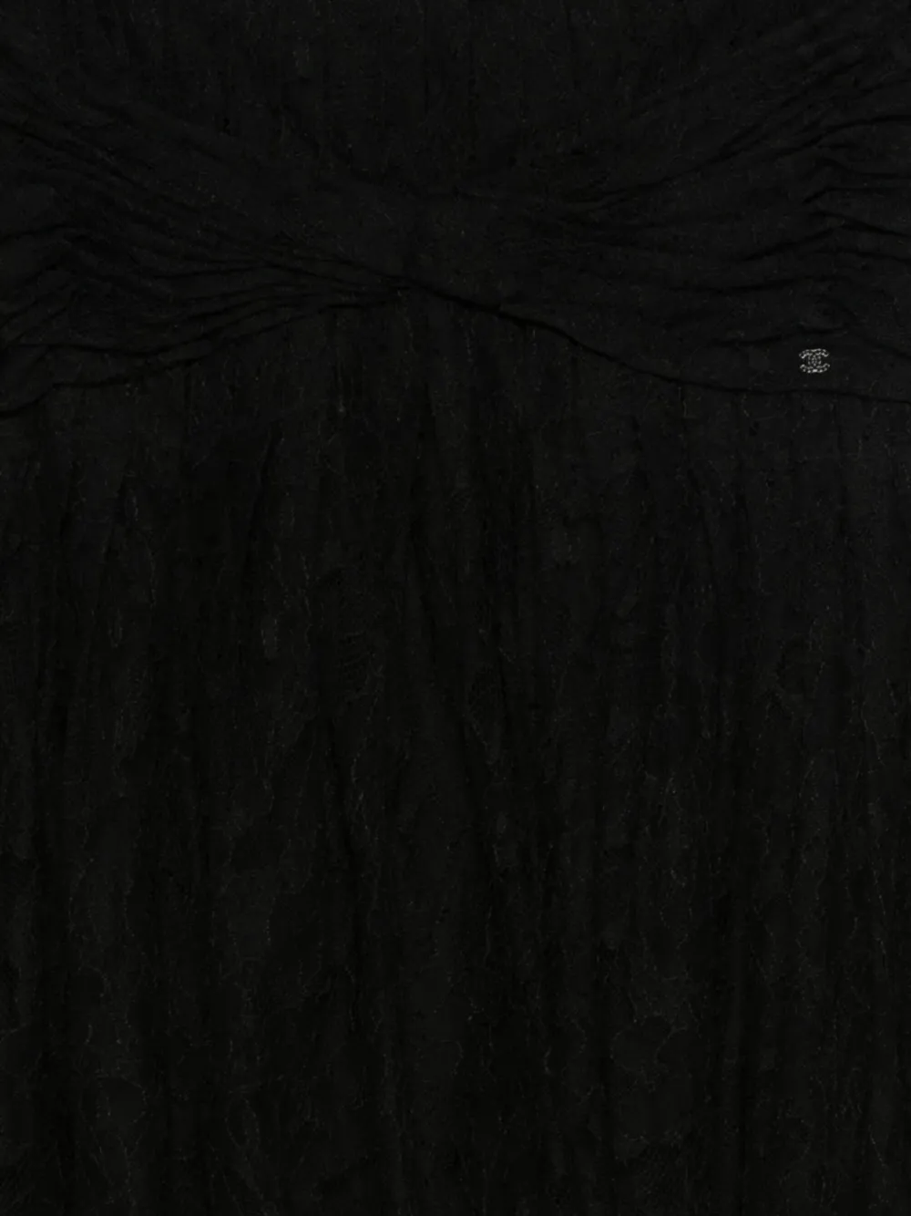 Pre-owned Chanel 2005 Lace Detail Skirt In Black