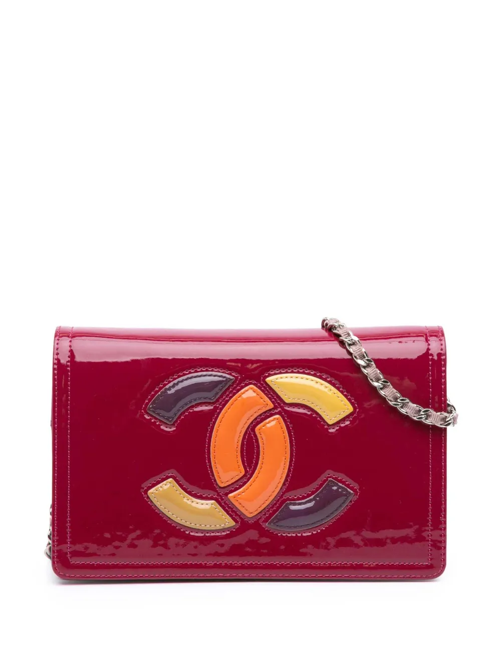CHANEL Pre-Owned 2012 Patent CC Lipstick Wallet On Chain crossbody bag | Pink | Image 1