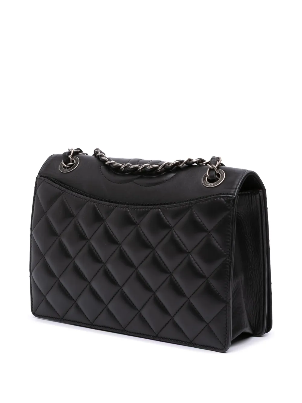Pre-owned Chanel 2016-2017 Medium Quilted Lambskin Ballerine Flap Crossbody Bag In Black
