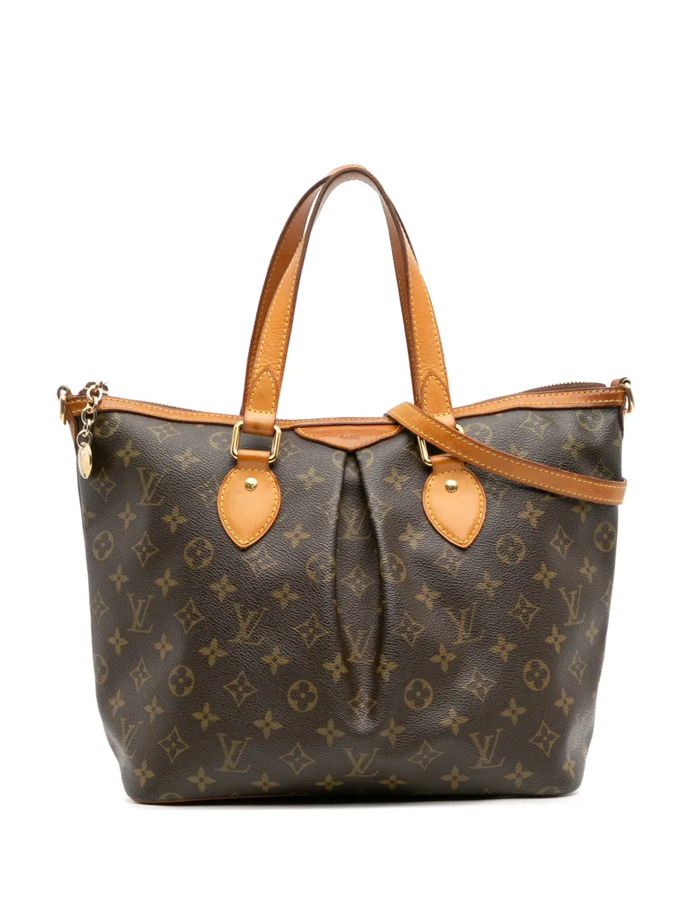 Pre-owned Louis Vuitton 2010 Monogram Palermo Pm Satchel In Brown