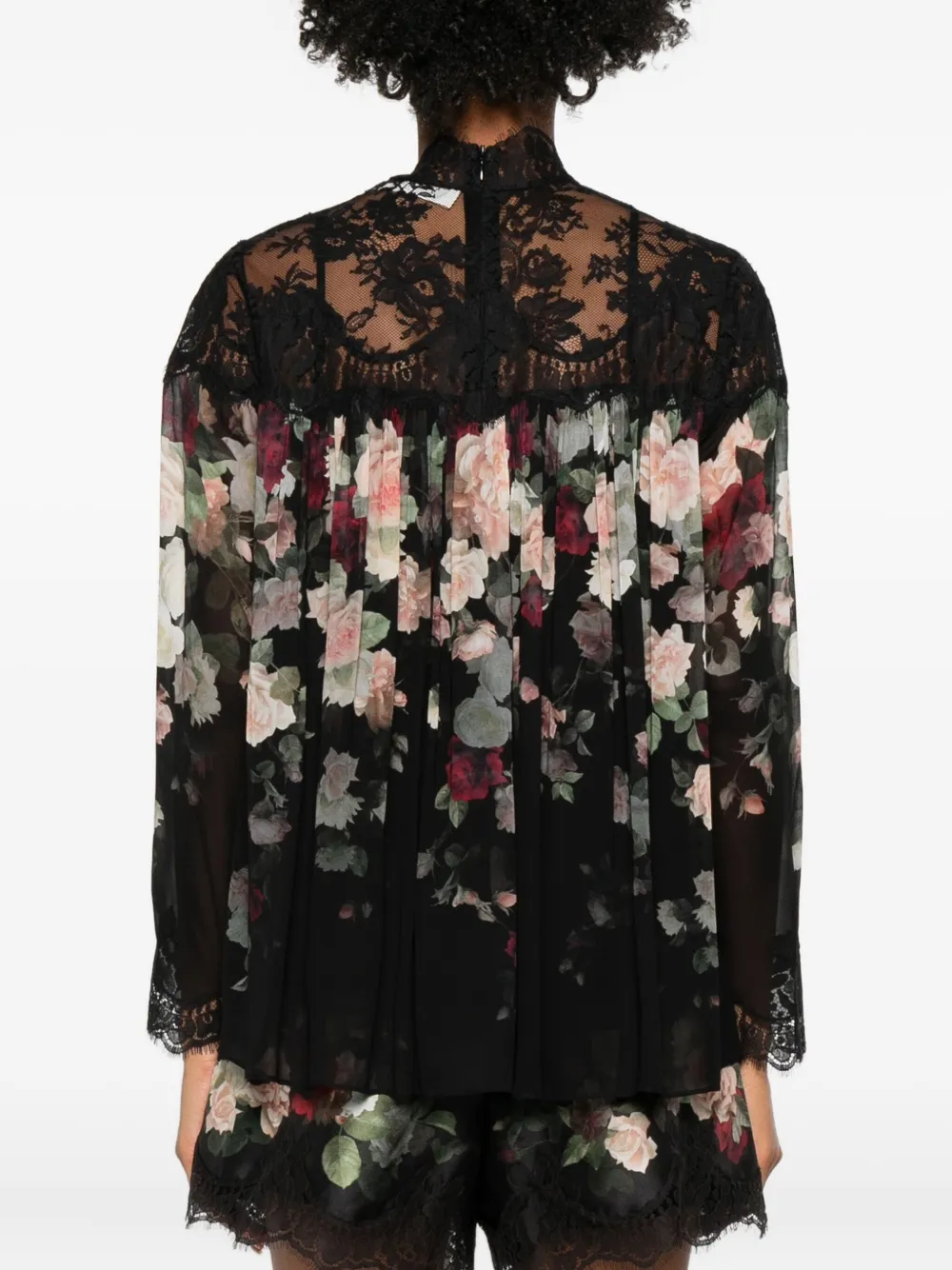 Zimmermann Hypnotic Lace-insert Pleated Blouse In Black