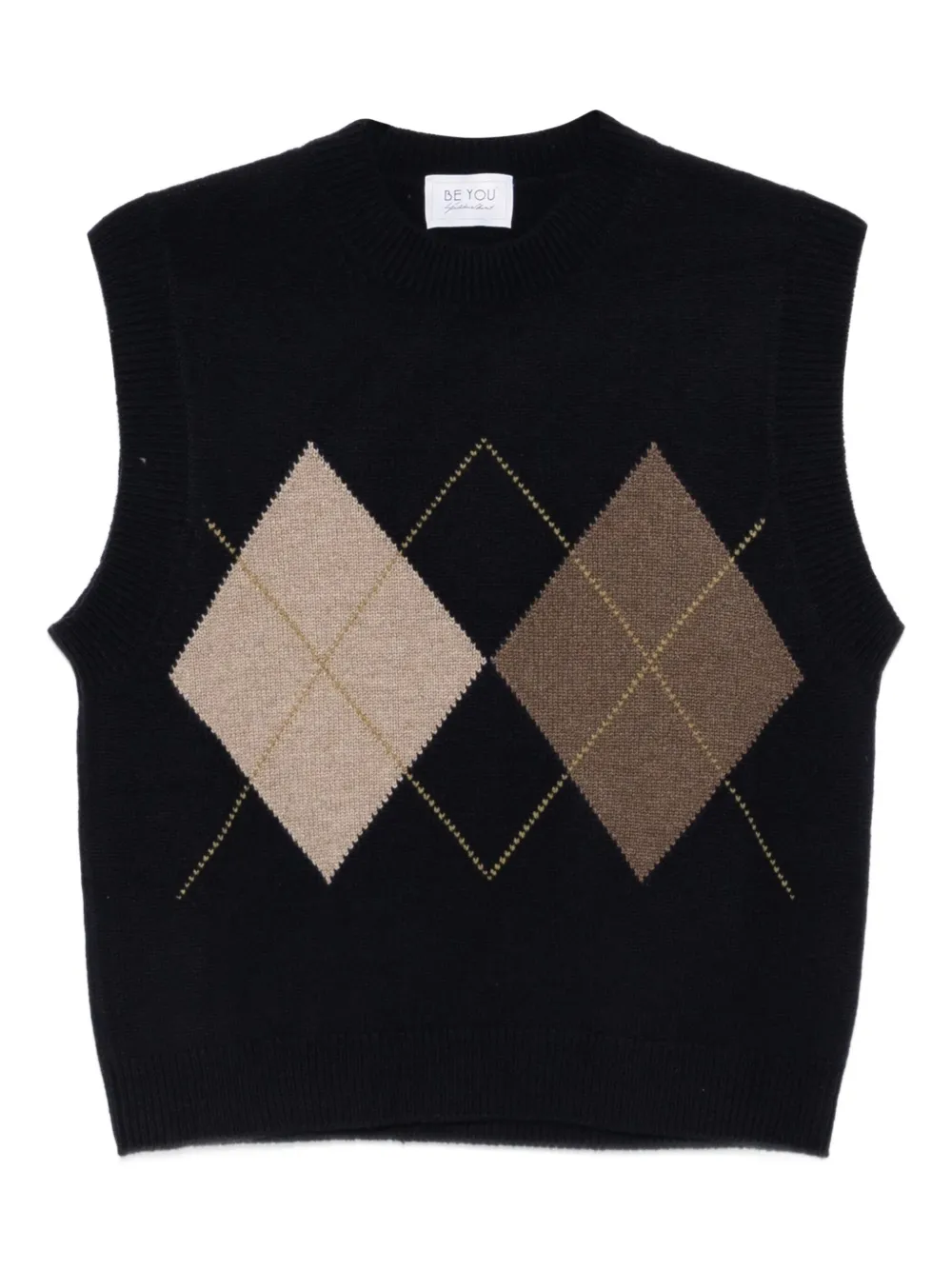 BeYou diamond-pattern sleeveless sweater | Blue | Image 1