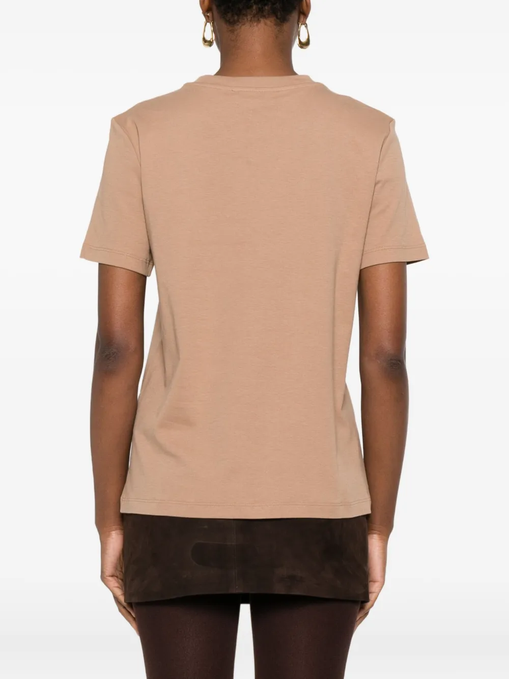 Max Mara Logo-embroidered Pocket T-shirt In Neutral