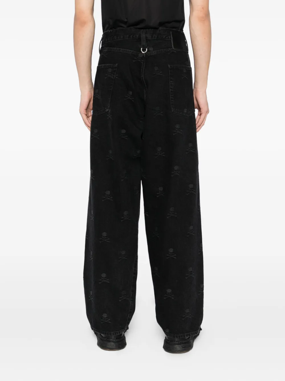 Mastermind Japan Jeans met geborduurd logo Zwart