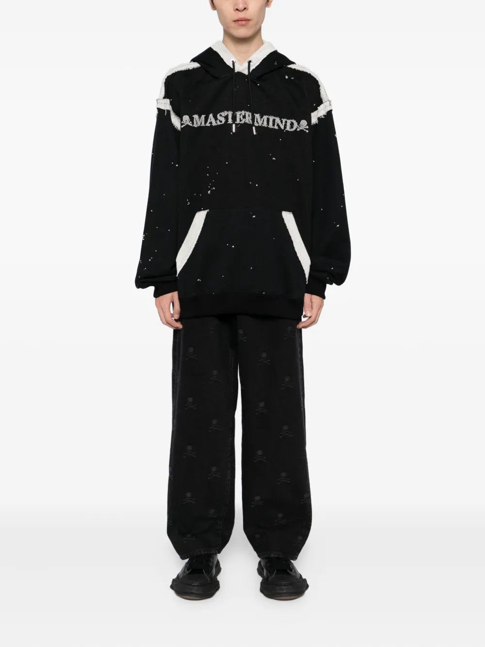 Mastermind Japan Jeans met geborduurd logo - Zwart