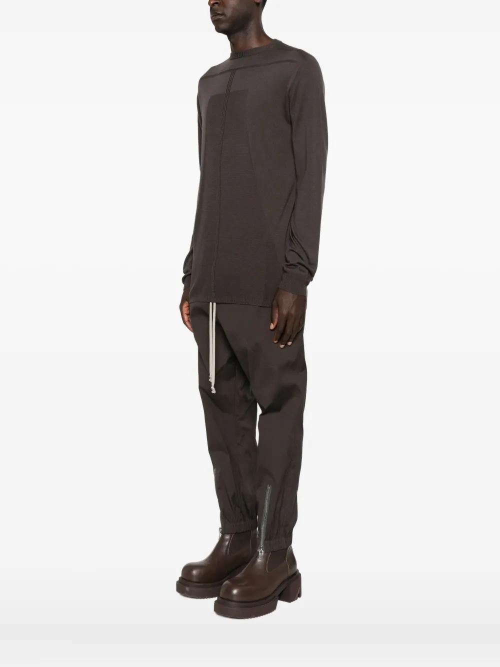 Rick Owens Metallic-detail Crew-neck Sweater In Black
