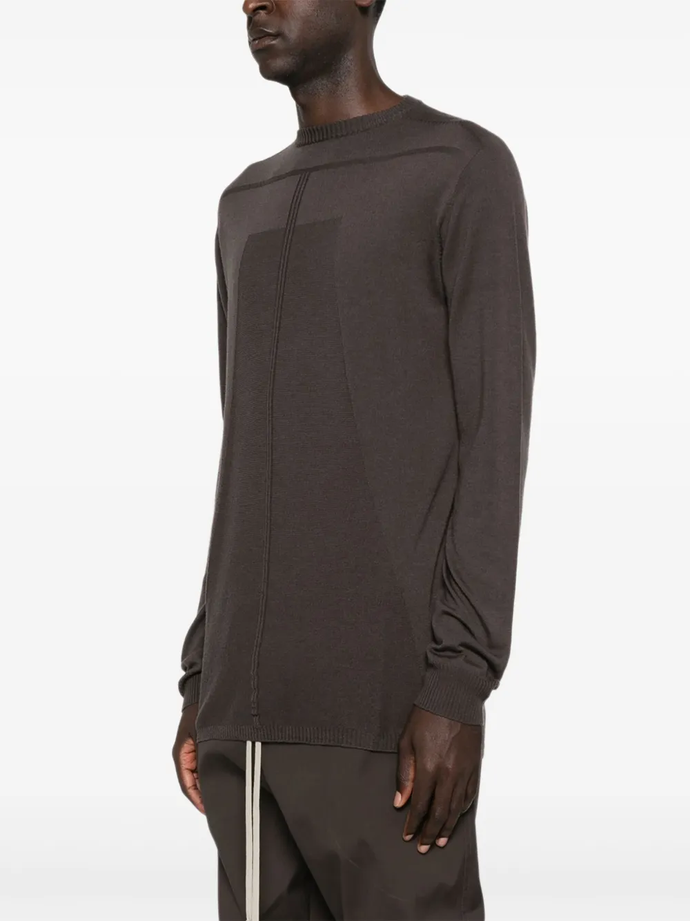 Rick Owens Trui met metallic detail en ronde hals Bruin