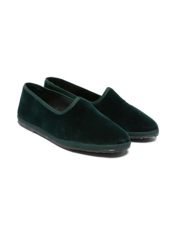 Il Gufo Velvet Almond Loafers Green FARFETCH IL