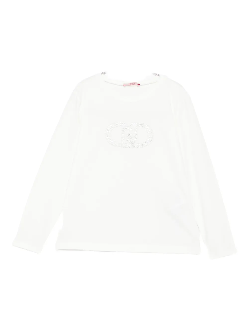 Liu Jo Kids crystal-embellishment long-sleeve T-shirt - Bianco