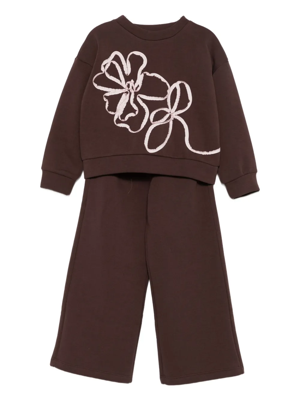 Il Gufo flower-appliqué tracksuit set | Brown | Image 1