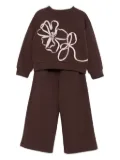 Il Gufo flower-appliqué tracksuit set - Brown