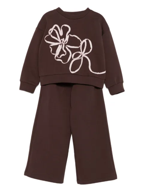 Il Gufo flower-appliqué tracksuit set