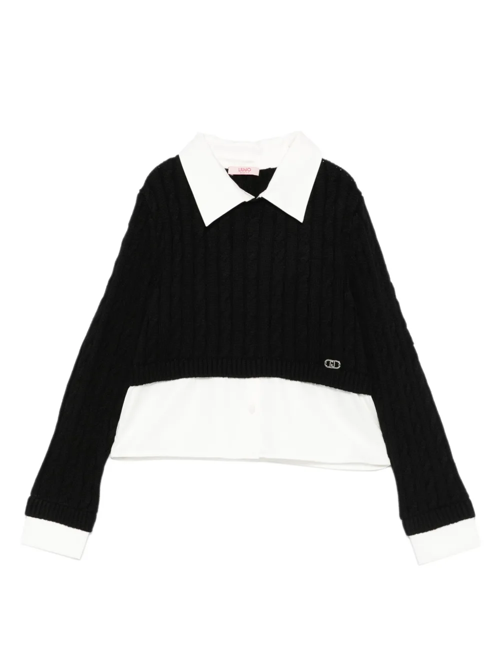 Liu Jo Kids ケーブルニット セーター - ブラック Liu Jo Kids ケーブルニット セーター - ブラック