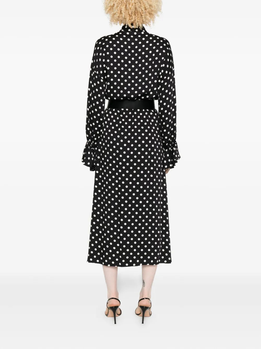 IMPERIAL Midi-jurk met stippen Zwart