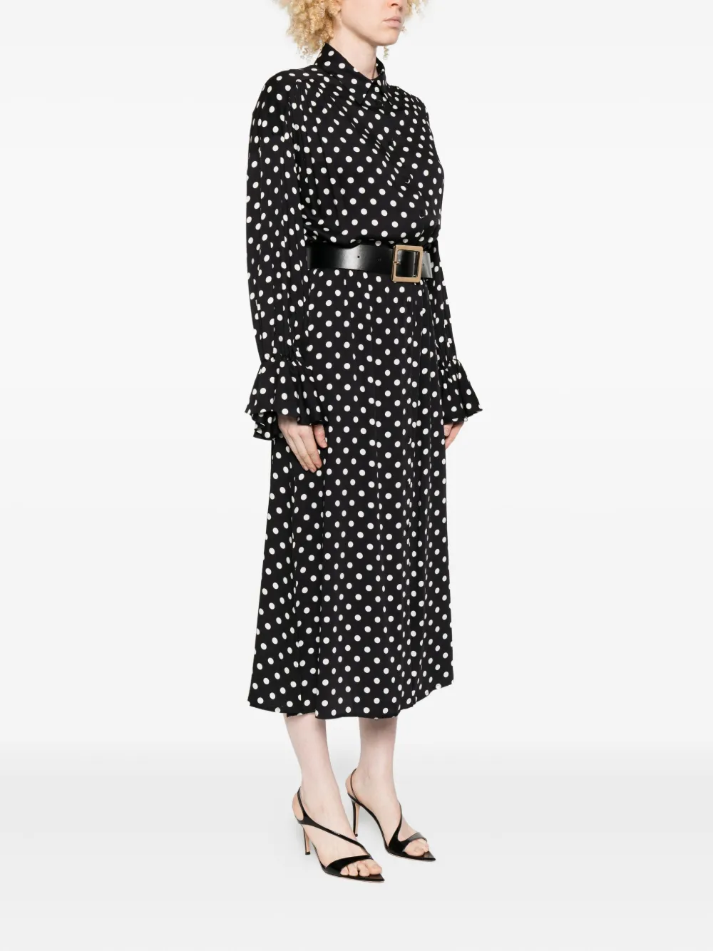 IMPERIAL Midi-jurk met stippen Zwart