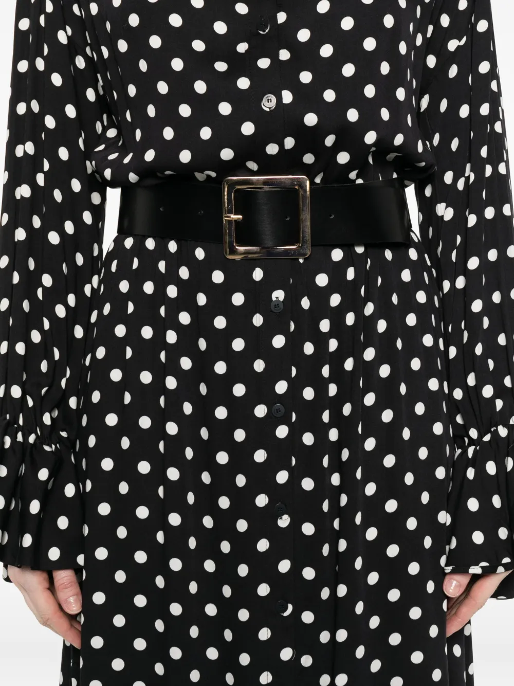 IMPERIAL Midi-jurk met stippen Zwart