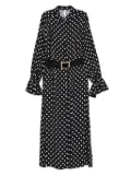 IMPERIAL polka-dot belted midi dress - Black