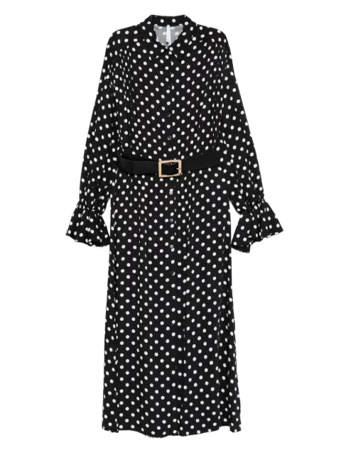 IMPERIAL polka-dot belted midi dress