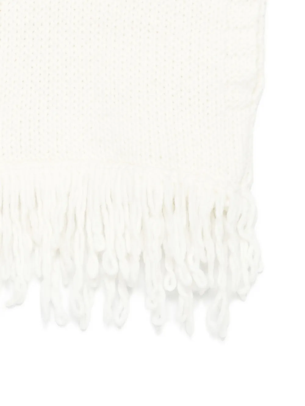 Il Gufo Fringed Knitted Vest In White