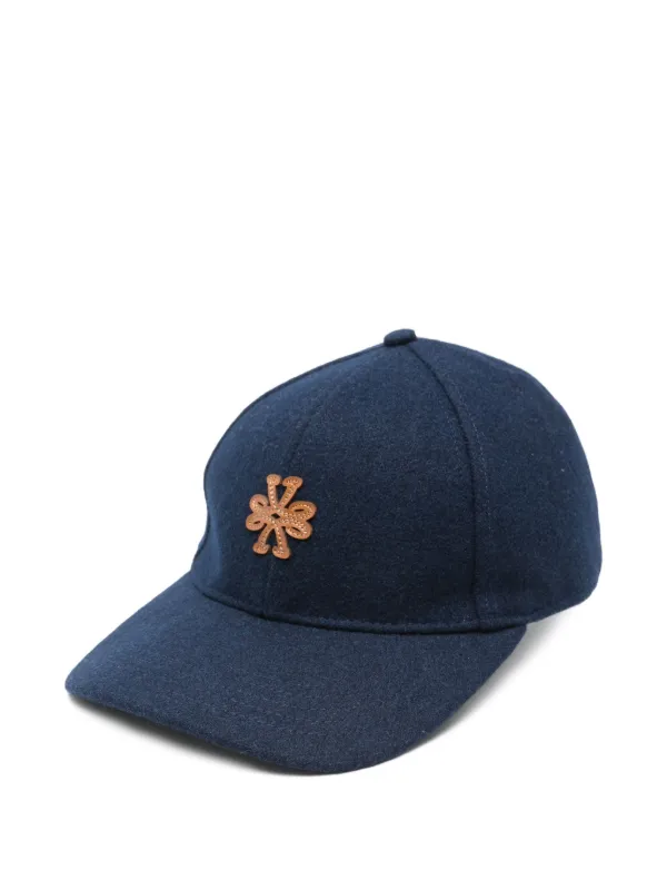 Jacob Cohën Logo Embellished Baseball Cap Hat in Blue