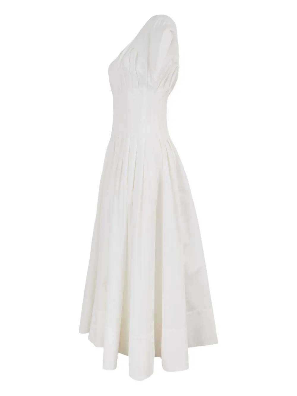 Simkhai Nina geplooide midi-jurk met V-hals - Wit