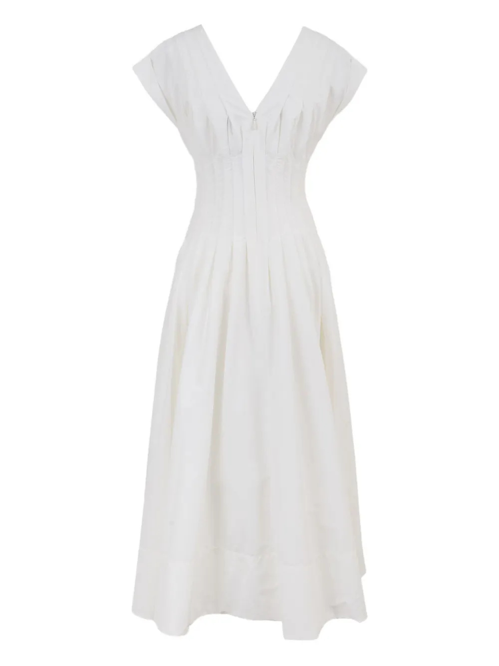 Simkhai Nina V-neck Pleated Midi Dress In Neutral