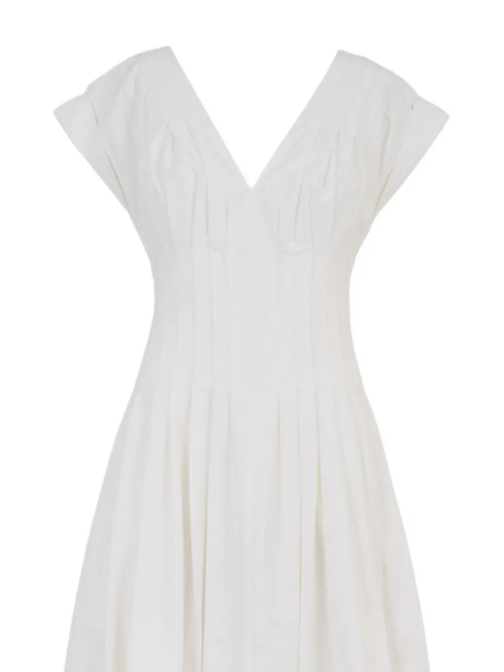 Simkhai Nina V-neck Pleated Midi Dress In Neutral