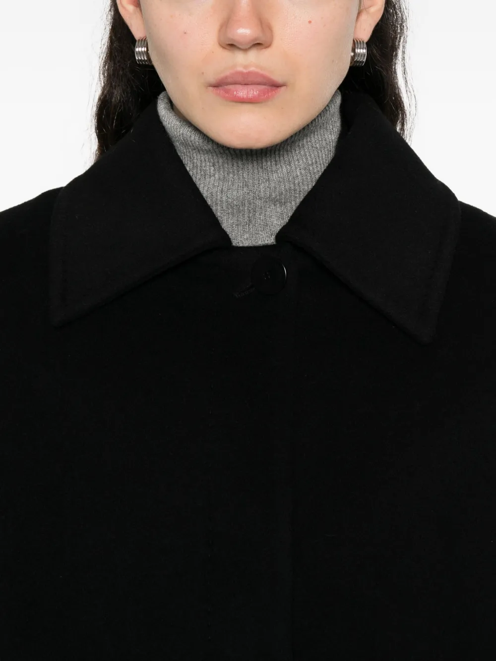 Joseph Buttoned Single-breasted Coat In Black