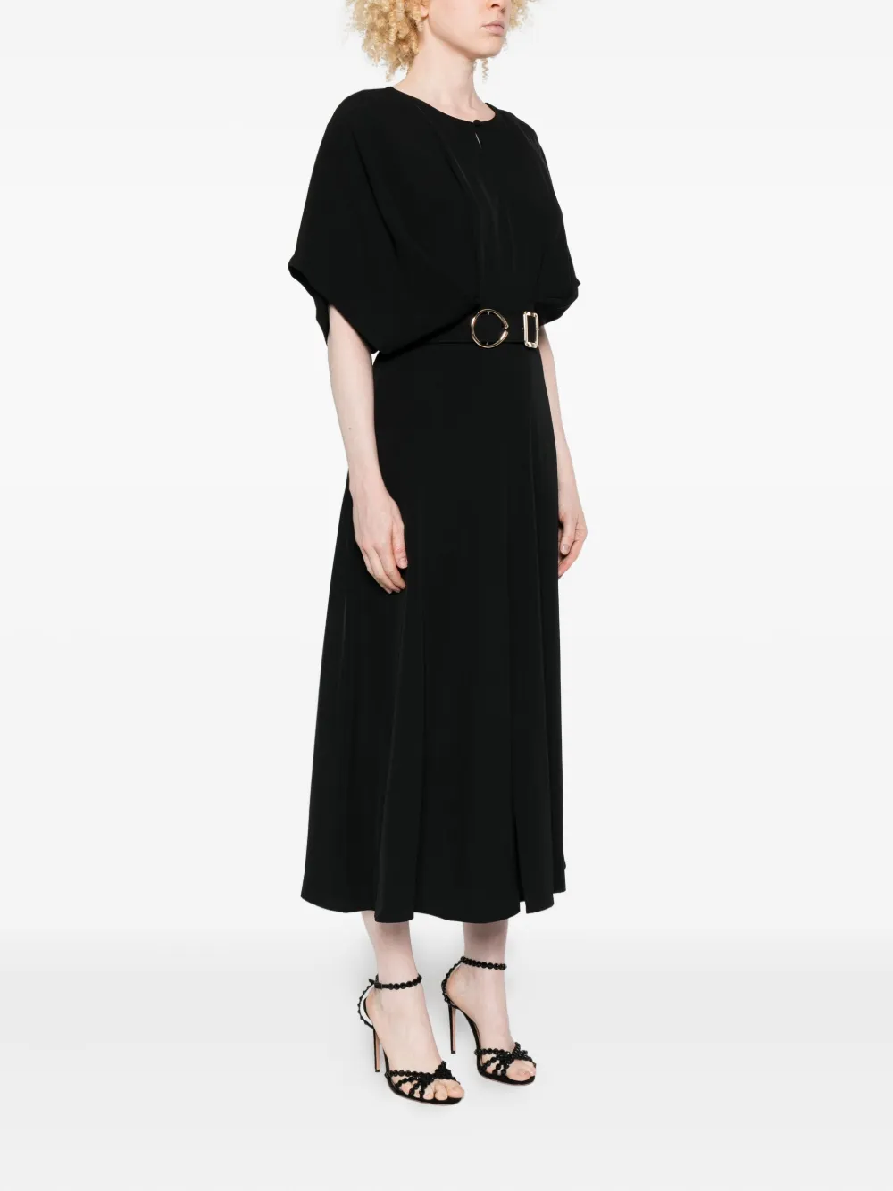Imperial Crew-neck Midi Dress In Black