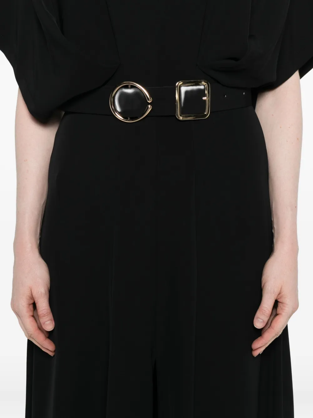 Imperial Crew-neck Midi Dress In Black