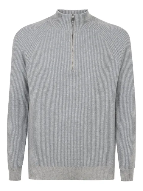 slowear pull côtelé à col zippé
