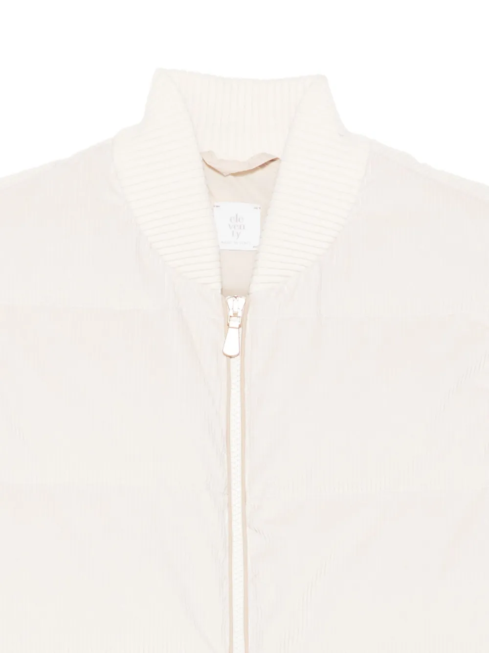 Eleventy Corduroy Zip-front Gilet In White