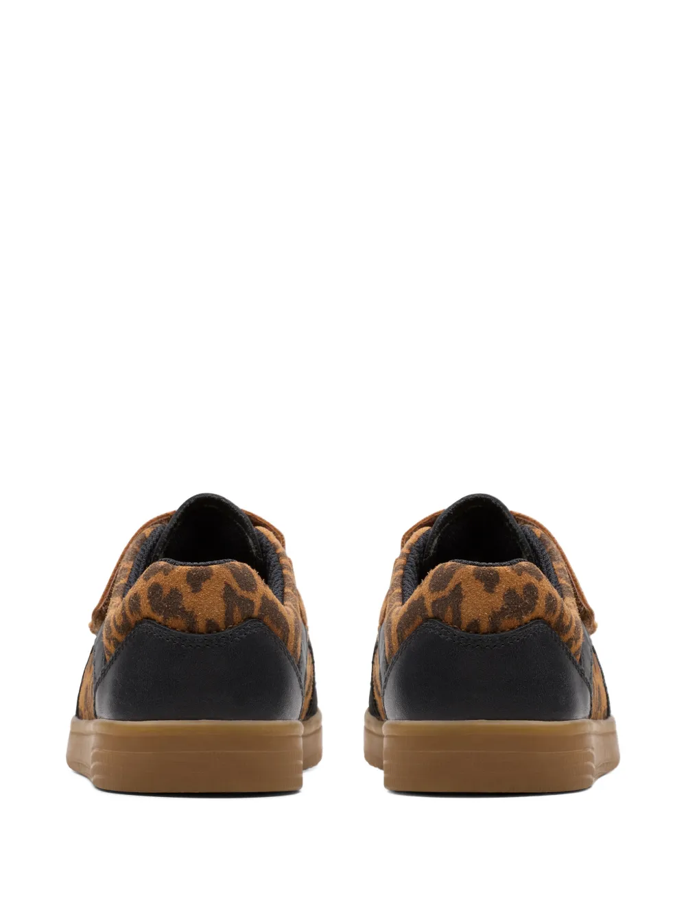 Clarks Kids Disco Vibe leopard-print sneakers Zwart