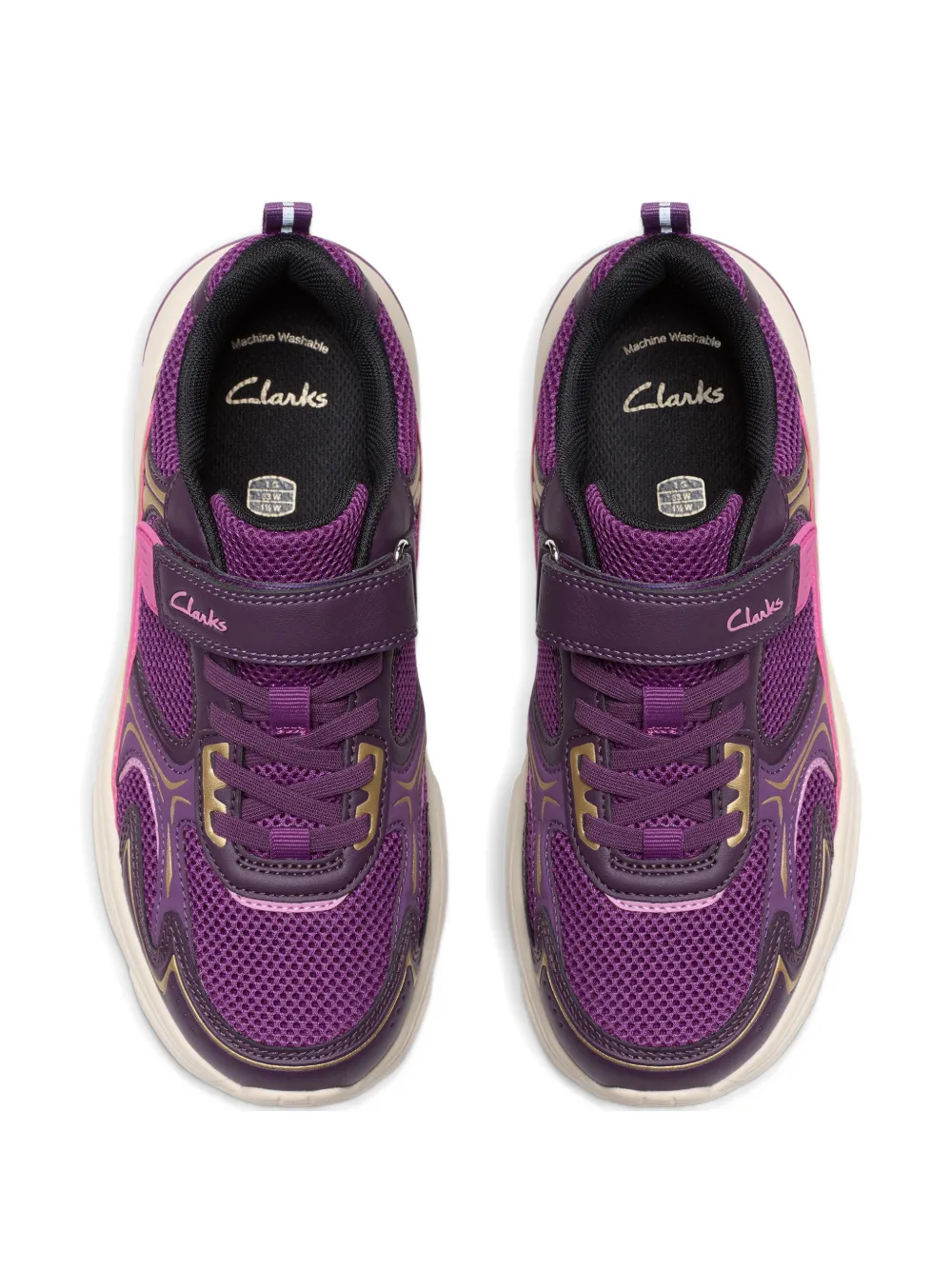 Clarks Kids Crafton Move touch-strap sneakers Paars