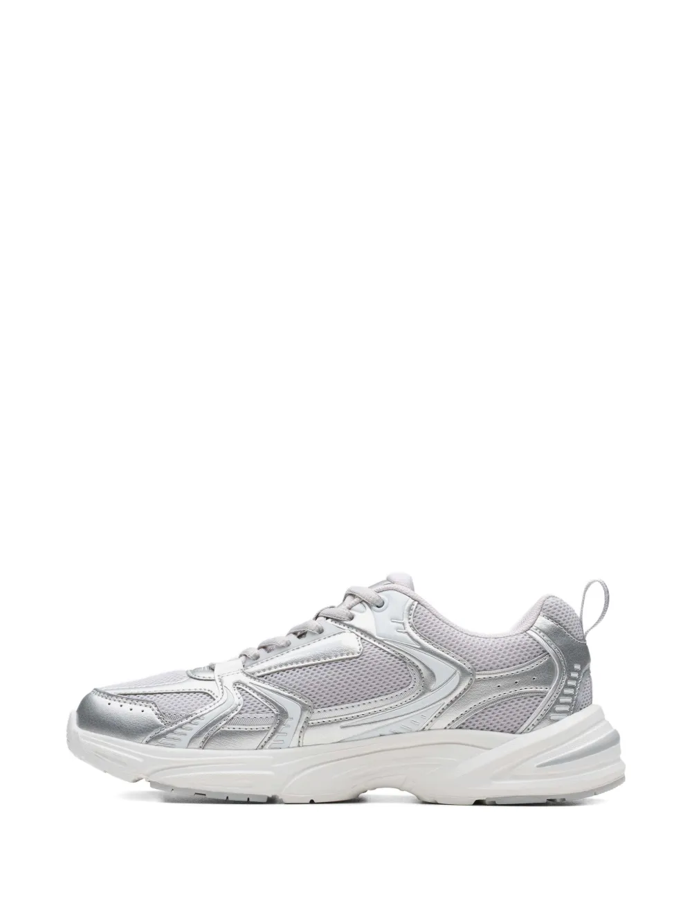 Clarks Kids Crafton Move metallic sneakers Zilver