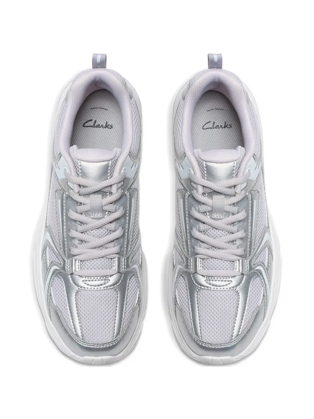 Clarks Kids Crafton Move metallic sneakers Zilver