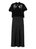 IMPERIAL lace-overlay slip midi dress - Black