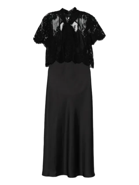 IMPERIAL lace-overlay slip midi dress