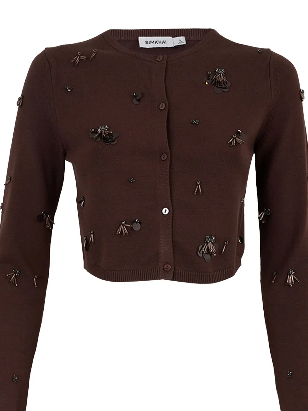 Simkhai Zadie verfraaid cropped vest Bruin
