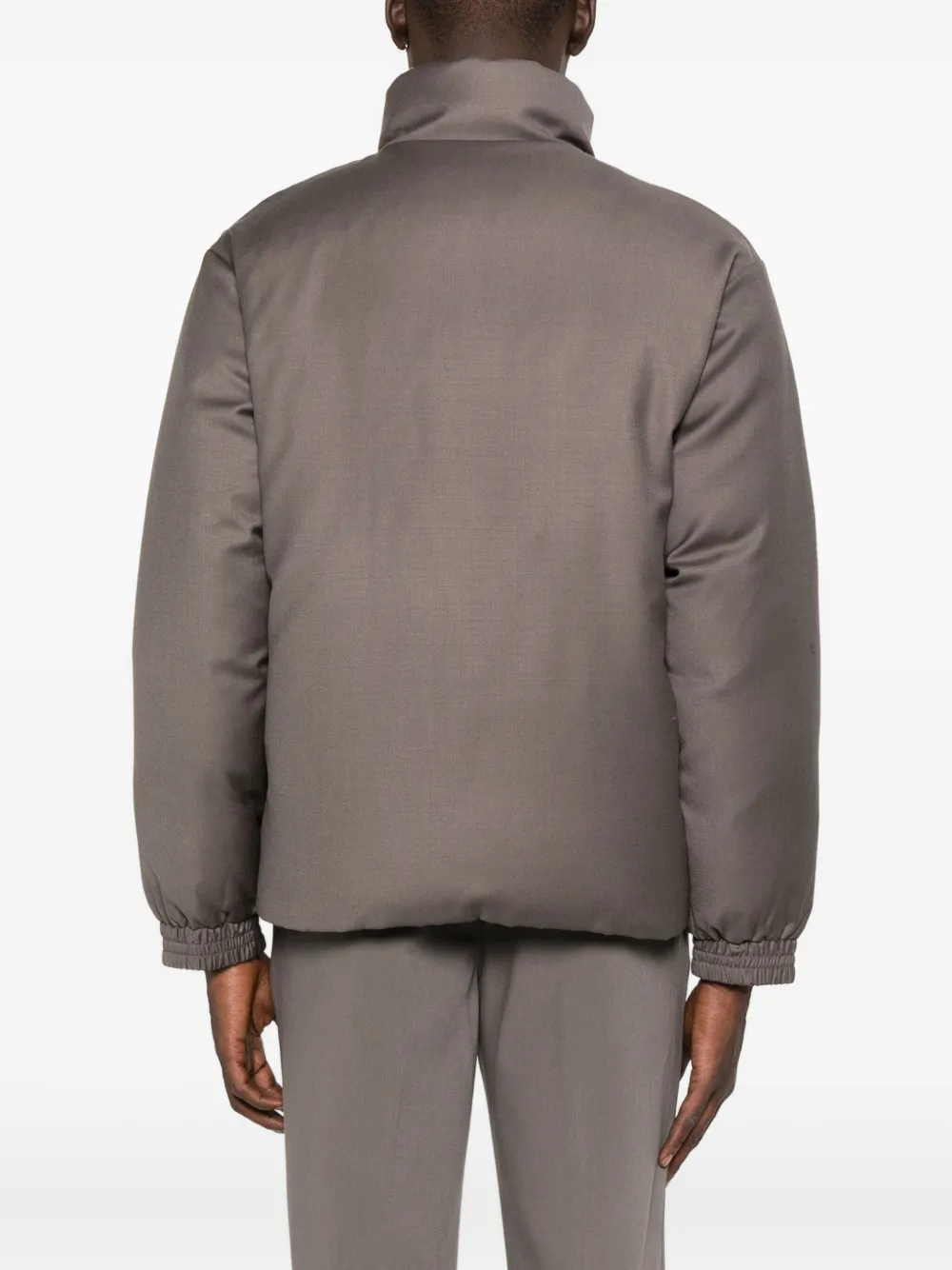 Emporio Armani Gewatteerd jack met logopatch Grijs