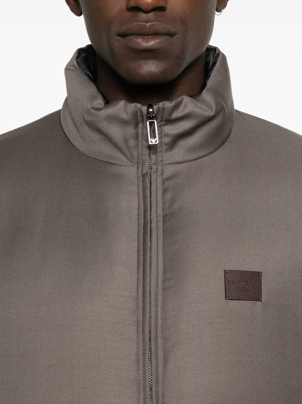 Emporio Armani Gewatteerd jack met logopatch Grijs