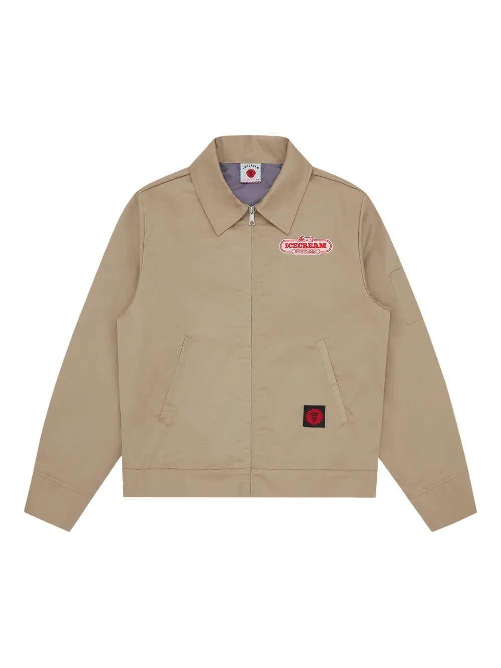 Icecream Logo-patch Zip-front Jacket In Burgundy