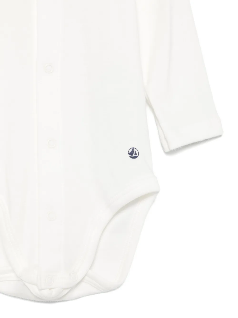 Petit Bateau Button-fastening Ribbed Bodysuit In White