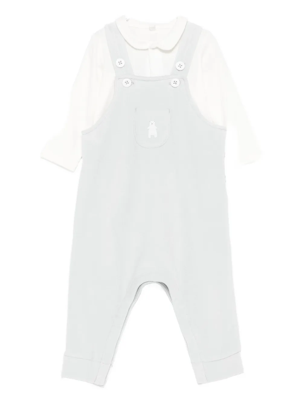 Petit Bateau Button-fastening Ribbed Bodysuit In White